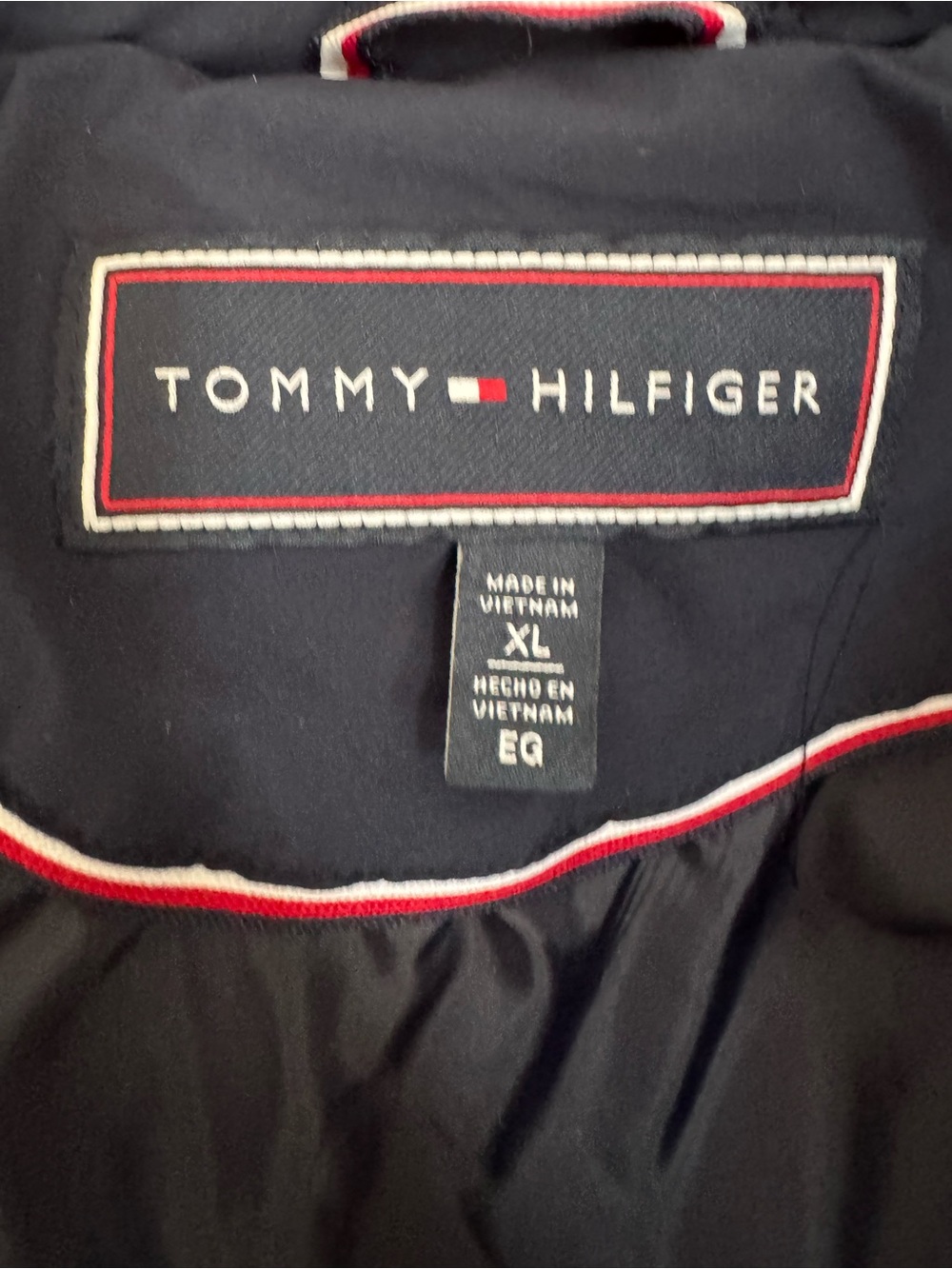 Tommy Hilfiger Black Bomber Jacket with Red & White Trim